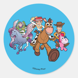 Toy Story 5   Woody, Jessie & Buzz Ride Classic Round Sticker