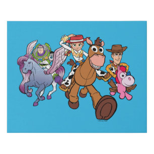 Toy Story 5   Woody, Jessie & Buzz Ride Faux Canvas Print