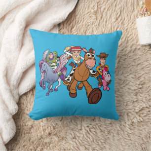 Toy Story 5   Woody, Jessie & Buzz Ride Throw Pillow