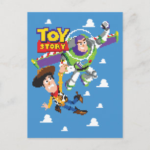 Toy Story 8-Bit Woody and Buzz Lightyear Postcard