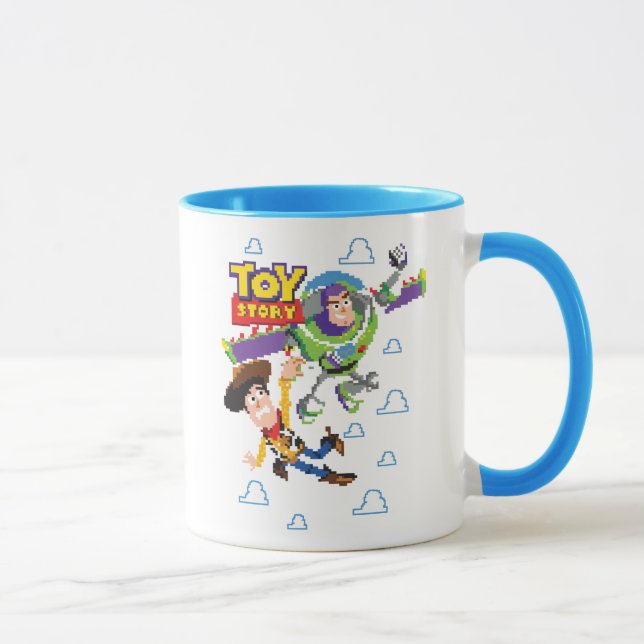 Toy Story 8Bit Woody and Buzz Lightyear Mug (Right)