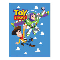 Toy Story 8Bit Woody and Buzz Lightyear Postcard