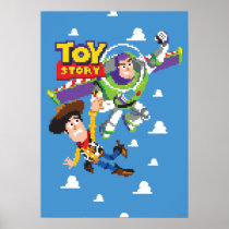 Toy Story 8Bit Woody and Buzz Lightyear Poster