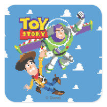 Toy Story 8Bit Woody and Buzz Lightyear Square Sticker