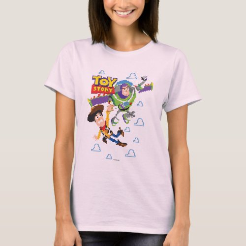 Toy Story 8Bit Woody and Buzz Lightyear T_Shirt