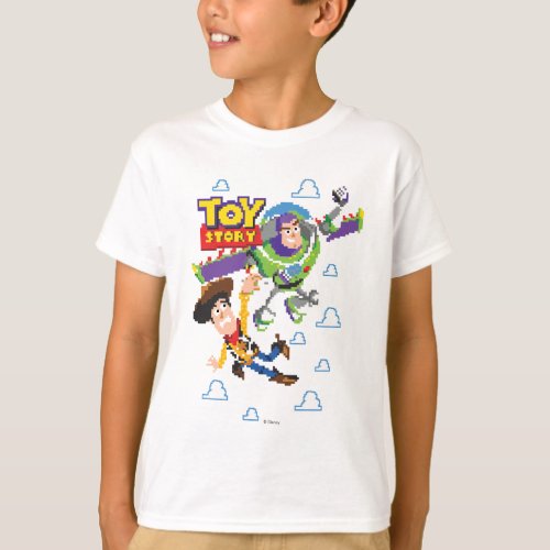 Toy Story 8Bit Woody and Buzz Lightyear T_Shirt