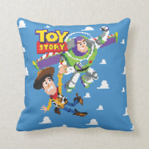 Toy Story 8Bit Woody and Buzz Lightyear Throw Pillow