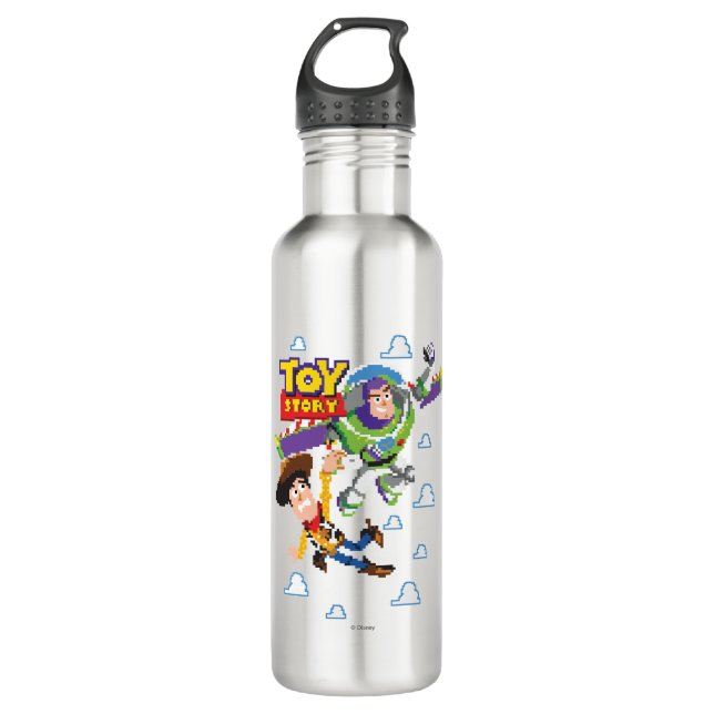 Toy Story 8Bit Woody and Buzz Lightyear Water Bottle (Front)