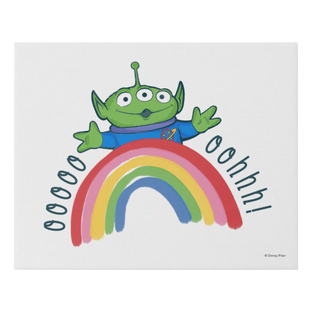 Toy Story Alien Rainbow Faux Canvas Print (Front)