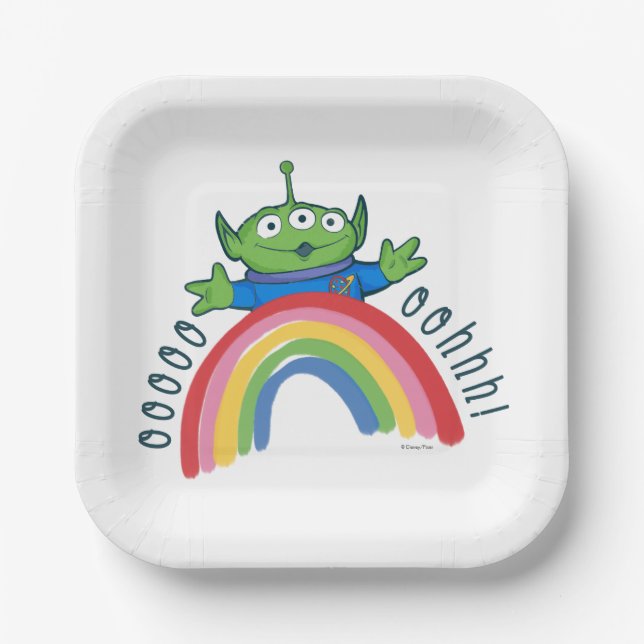 Toy Story Alien Rainbow Paper Plates (Front)