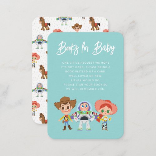 Toy Story Baby Shower Books for Baby Insert Card