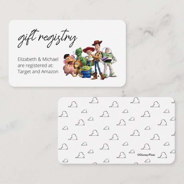 Toy Story Baby Shower Gift Registry Enclosure Card (Front/Back)