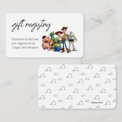 Toy Story Baby Shower Gift Registry Enclosure Card