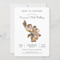 Toy Story Baby Woody 1st Birthday Invitation