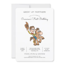 Toy Story Baby Woody 1st Birthday Invitation