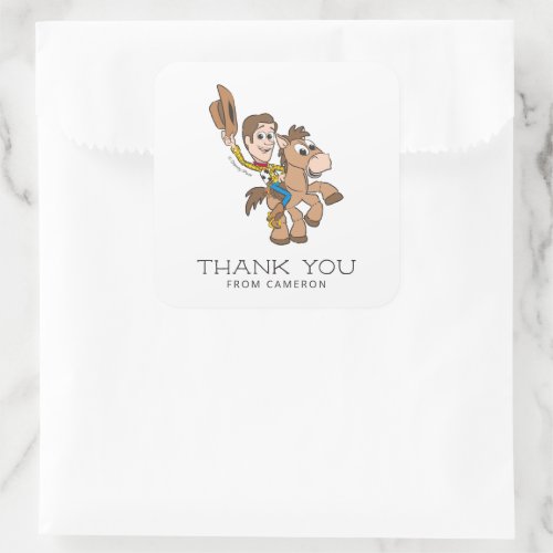 Toy Story Baby Woody 1st Birthday Thank You Square Sticker