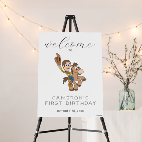 Toy Story Baby Woody 1st Birthday Welcome Sign