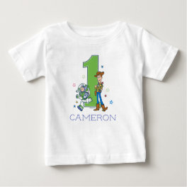 Toy Story Buzz and Woody 1st Birthday Baby T-Shirt