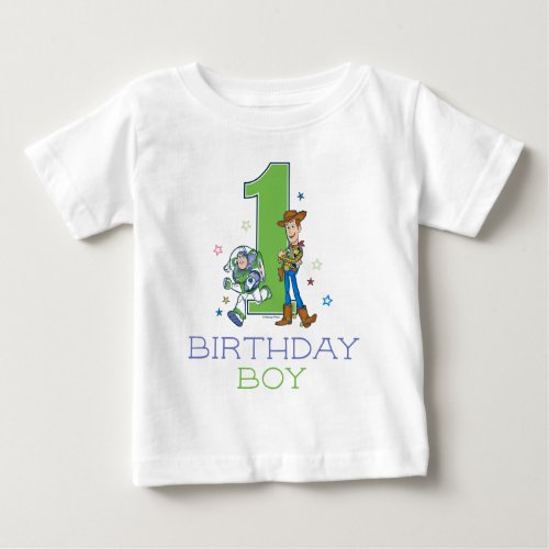 Toy Story  Buzz and Woody 1st Birthday Boy Baby T_Shirt