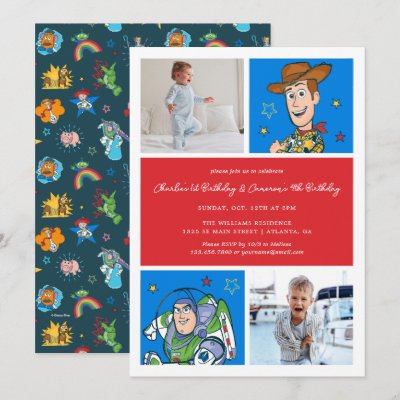 Toy Story | Buzz and Woody Boy's Joint Birthday Invitation