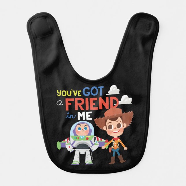 Toy Story | Buzz and Woody Cartoon Baby Bib (Front)