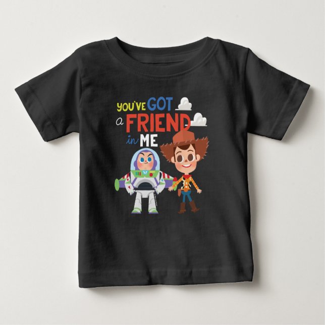 Toy Story | Buzz and Woody Cartoon Baby T-Shirt (Front)