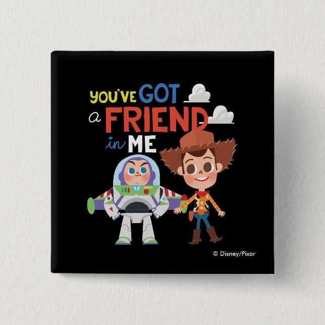 Toy Story | Buzz and Woody Cartoon Button (Front)