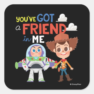 Toy Story Buzz and Woody Cartoon Square Sticker