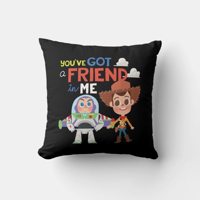 Toy Story | Buzz and Woody Cartoon Throw Pillow (Front)