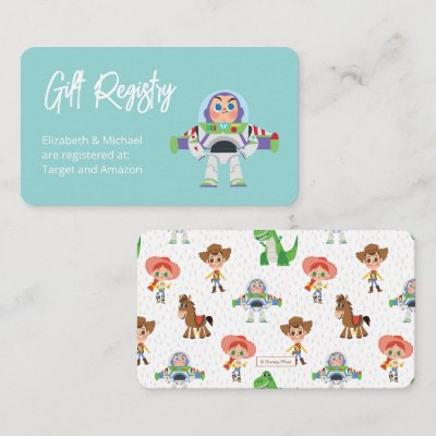 Toy Story - Buzz Baby Shower Gift Registry Enclosure Card