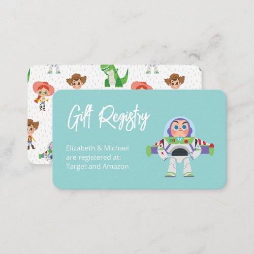 Toy Story _ Buzz Baby Shower Gift Registry Enclosure Card