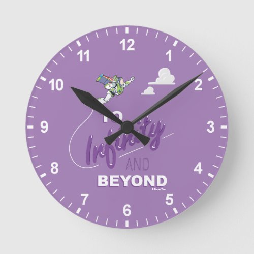 Toy Story  Buzz Flying To Infinity And Beyond Round Clock