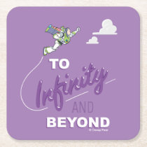 Toy Story | Buzz Flying "To Infinity And Beyond" Square Paper Coaster
