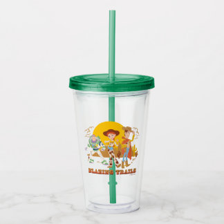 Toy Story Buzz, Jessie, Woody "Blazing Trails" Acrylic Tumbler
