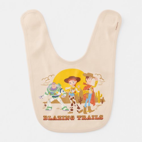 Toy Story Buzz, Jessie, Woody "Blazing Trails" Baby Bib