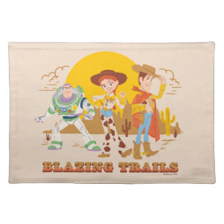 Toy Story Buzz, Jessie, Woody "Blazing Trails" Cloth Placemat