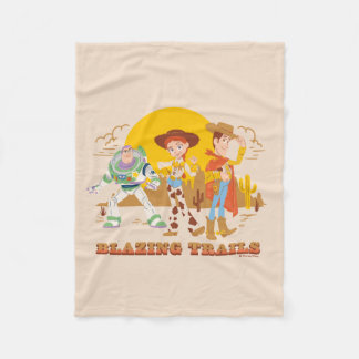 Toy Story Buzz, Jessie, Woody "Blazing Trails" Fleece Blanket