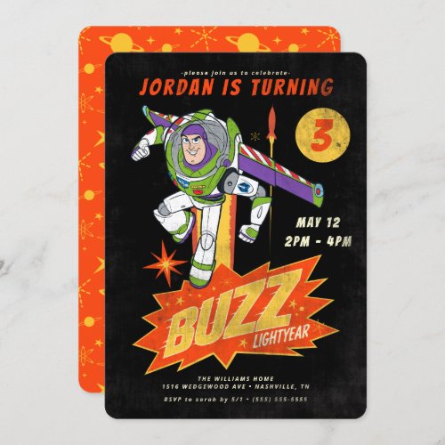 Toy Story  Buzz Lightyear Birthday Invitation