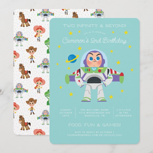 Toy Story | Buzz Lightyear Birthday Invitation (Front/Back)