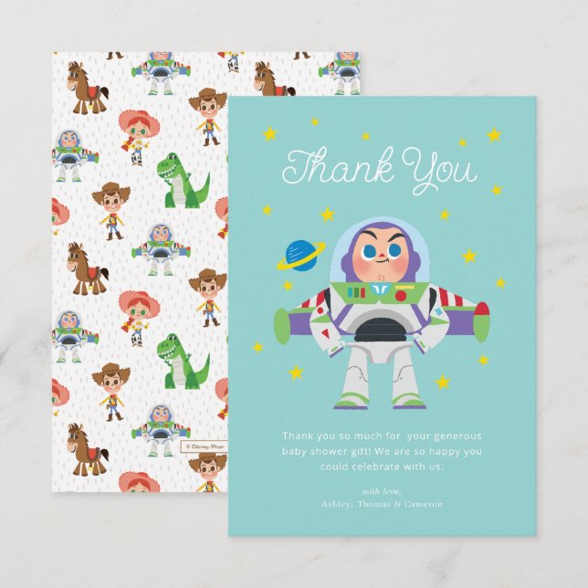 Toy Story | Buzz Lightyear Birthday Thank You Card (Front/Back)