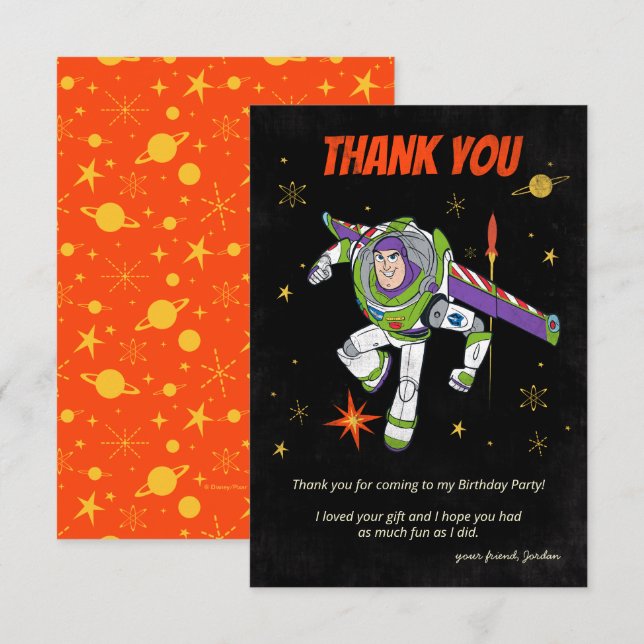 Toy Story | Buzz Lightyear Birthday Thank You Card (Front/Back)