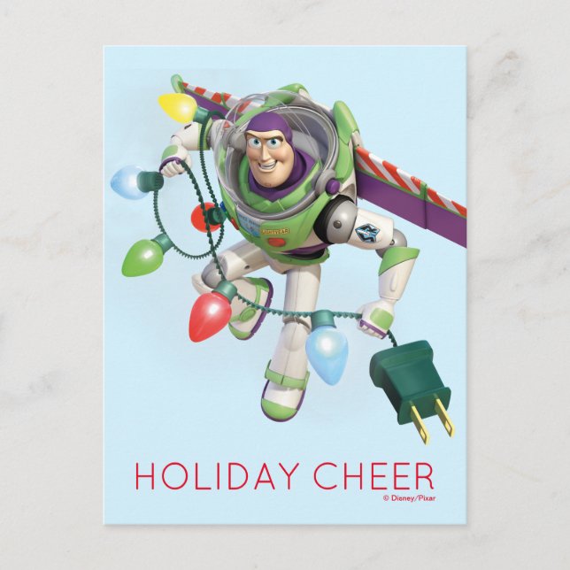 Toy Story | Buzz Lightyear Decorating Christmas Holiday Postcard (Front)