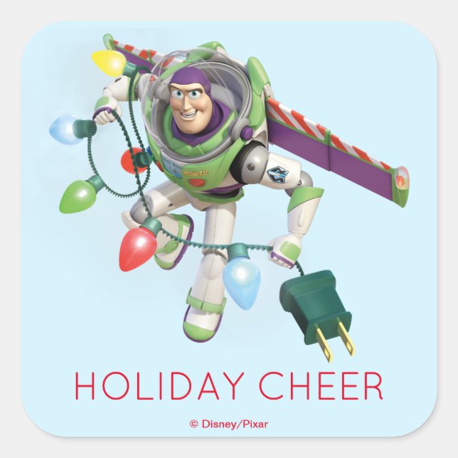 Toy Story | Buzz Lightyear Decorating Christmas Square Sticker (Front)