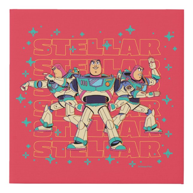 Toy Story Buzz Lightyear "STELLAR" Faux Canvas Print (Front)