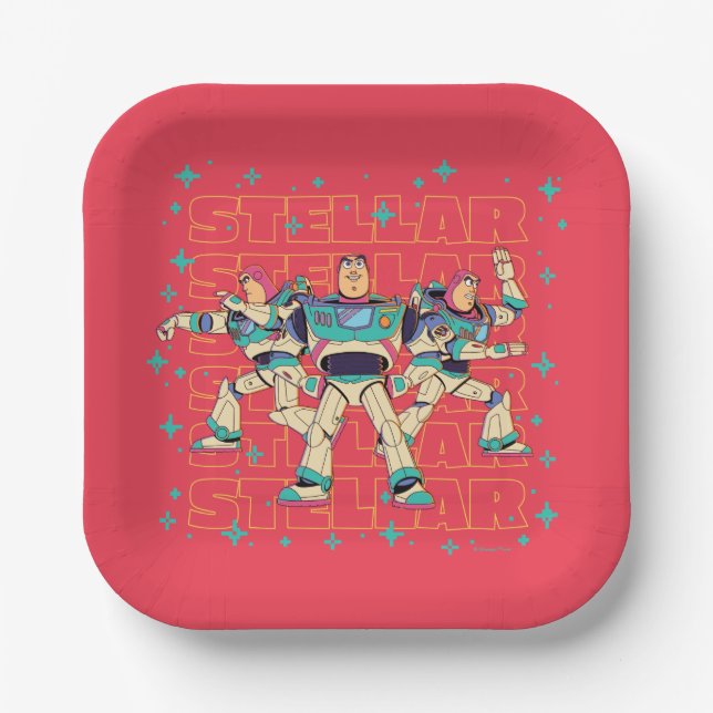 Toy Story Buzz Lightyear "STELLAR" Paper Plates (Front)