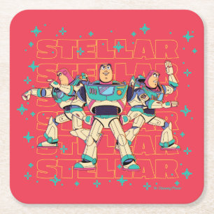Toy Story Buzz Lightyear "STELLAR" Square Paper Coaster