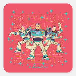 Toy Story Buzz Lightyear "STELLAR" Square Sticker