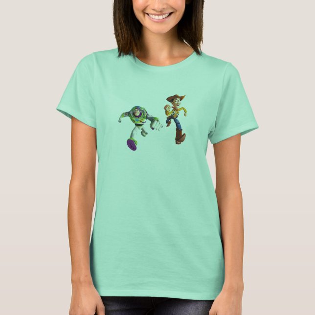Toy Story Buzz Lightyear Woody running T-Shirt (Front)