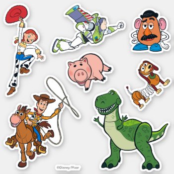 Toy Story Cartoon Character Art Sticker by ToyStory at Zazzle