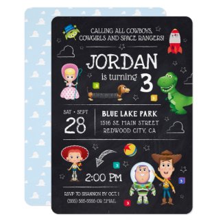 Toy Story Chalkboard Birthday Invitation